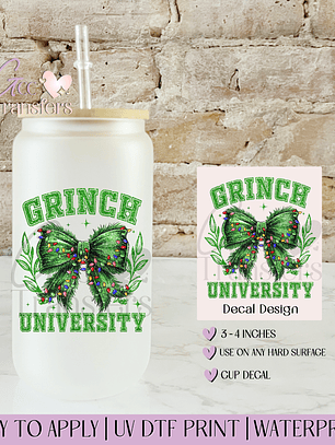 Grinch University Bow Lights - Decal UVDTF