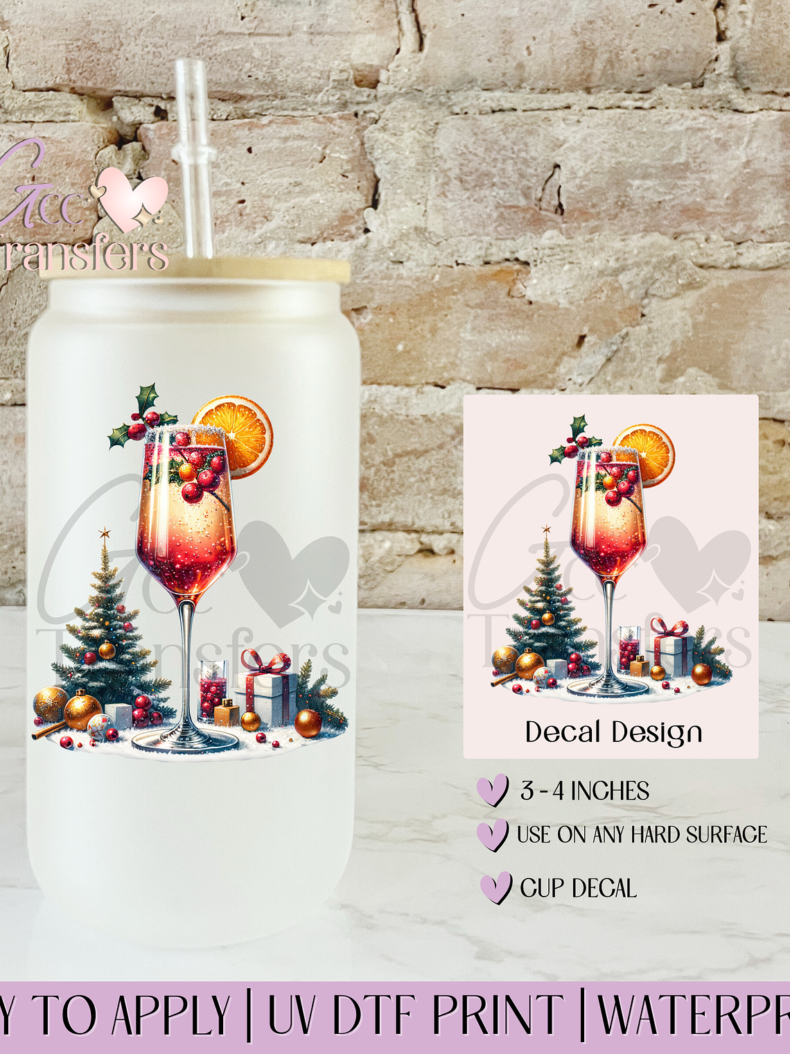 Bubbles Christmas Drink - Decal UVDTF 1