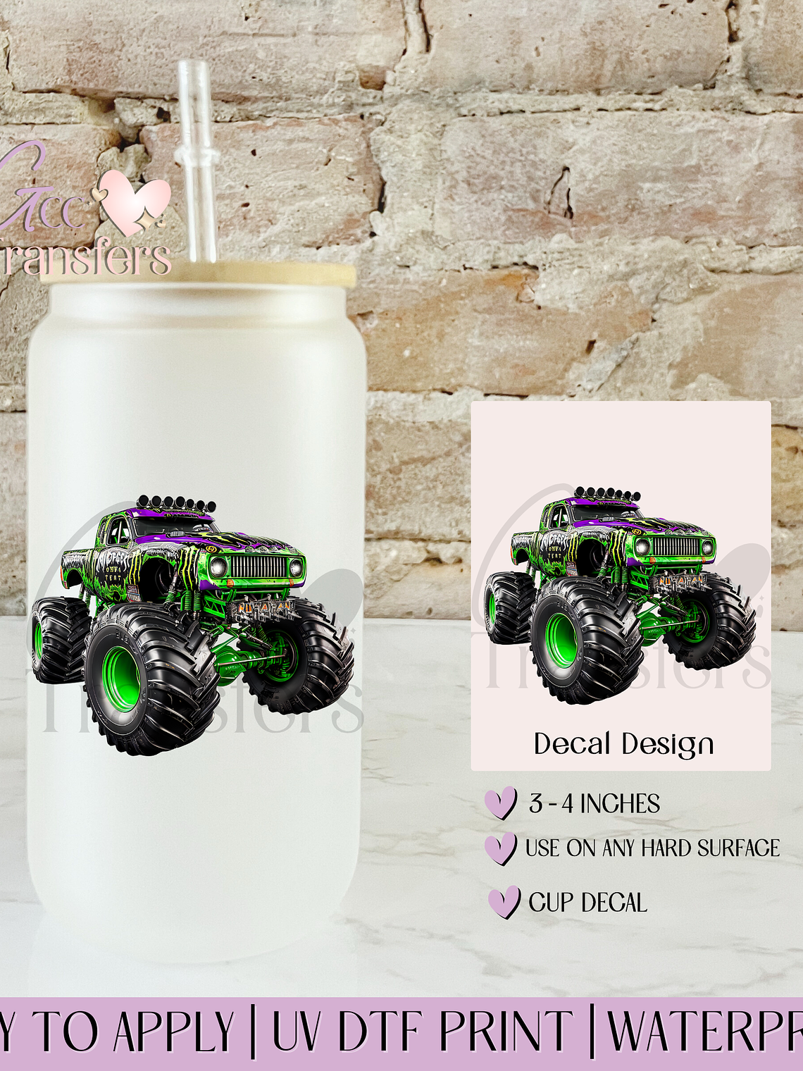 Monster Truck  - Decal UVDTF 1
