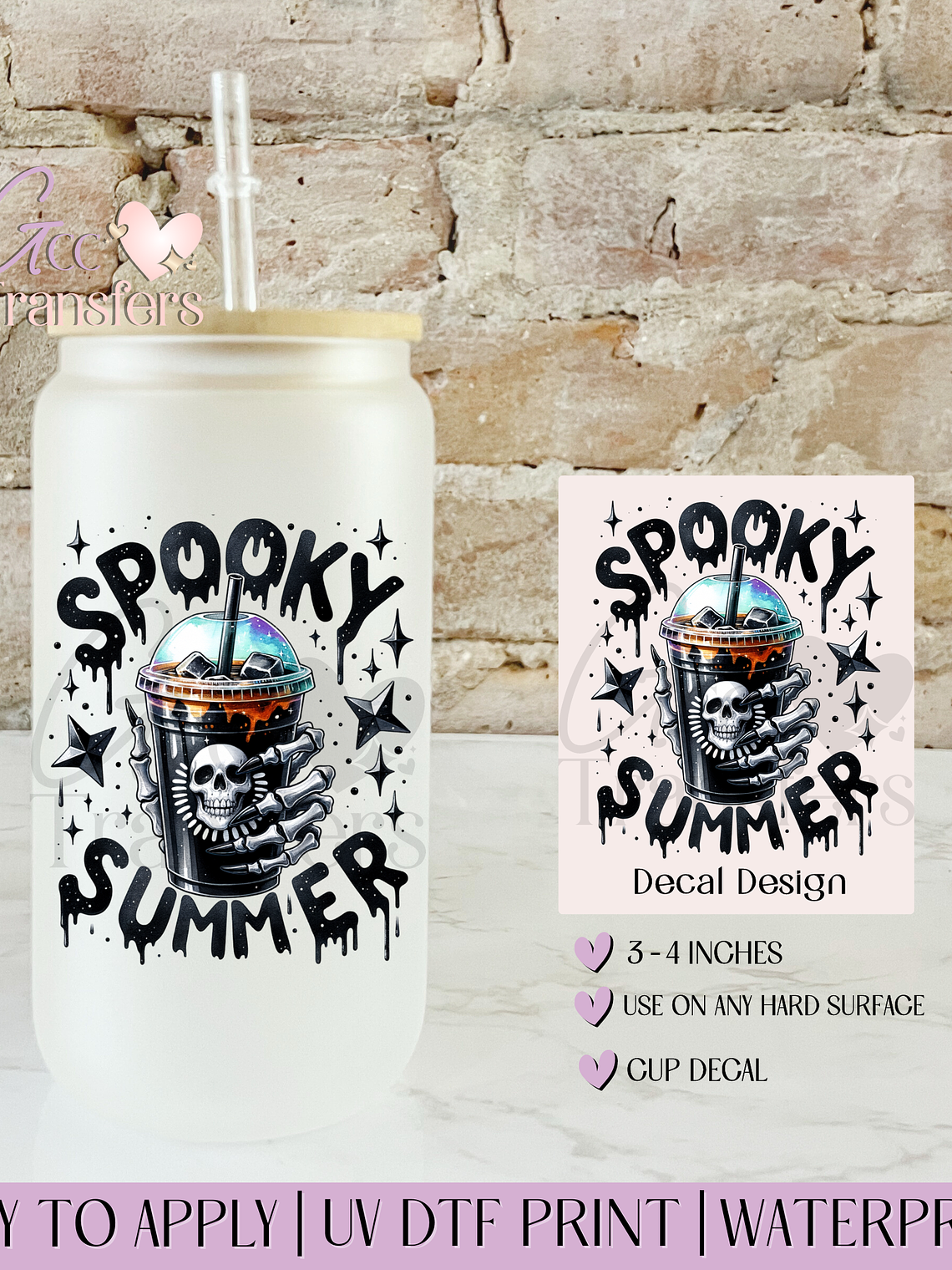 Black Spooky Summer Coffee - Decal UVDTF 1