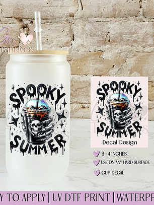 Black Spooky Summer Coffee - Decal UVDTF