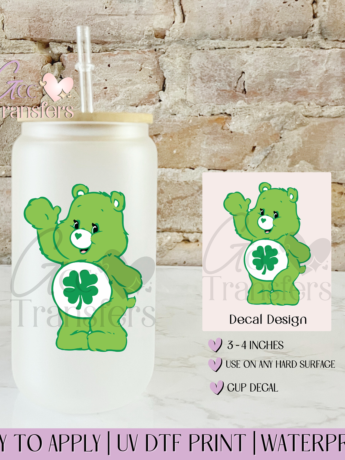 Green Bear - Decal UVDTF 1