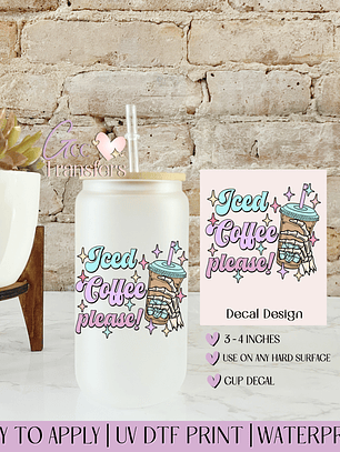 Iced Coffee Please Retro - Decal UVDTF