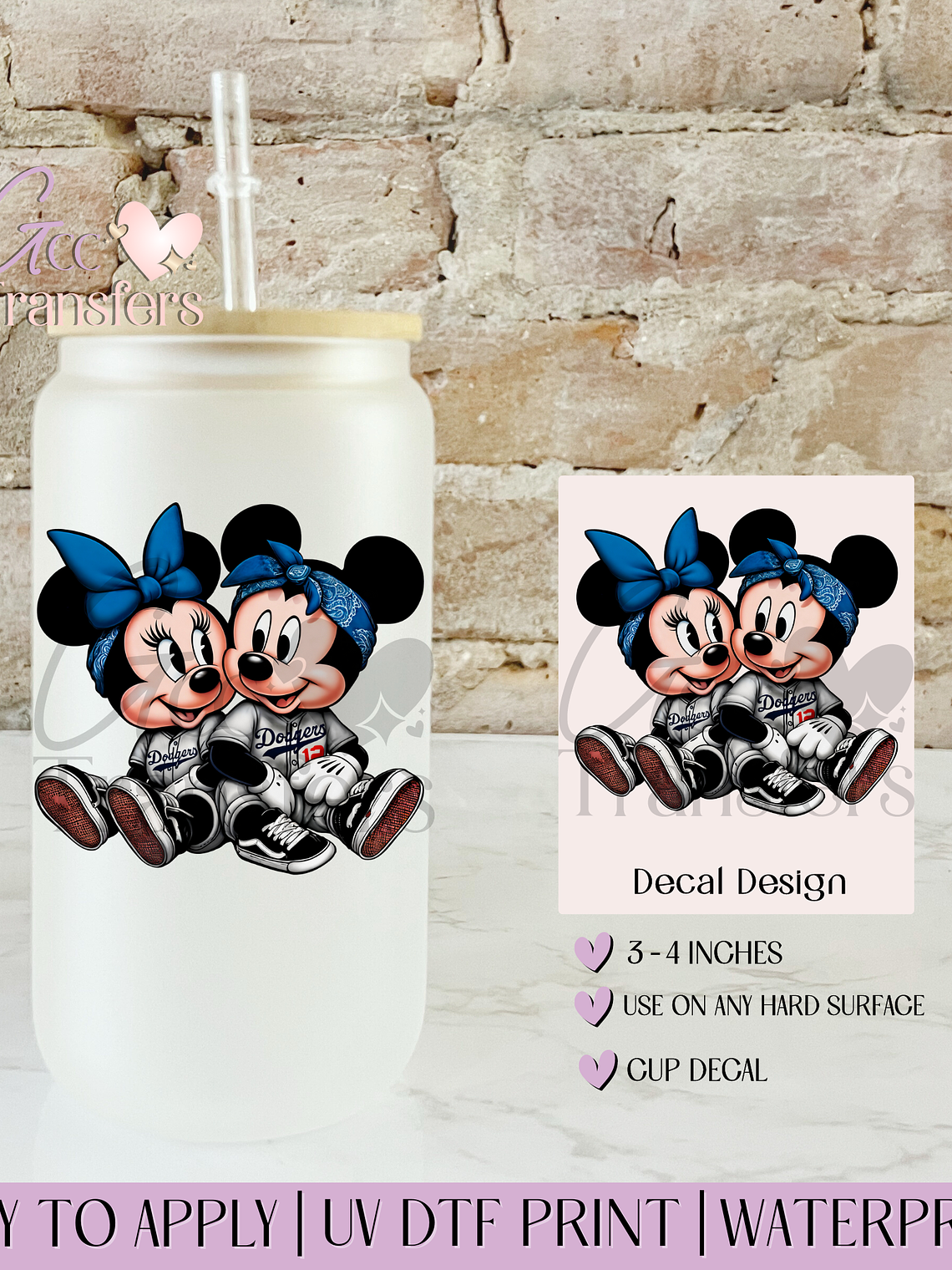 Mice Couple Fan LA Baseball - Decal UVDTF 1