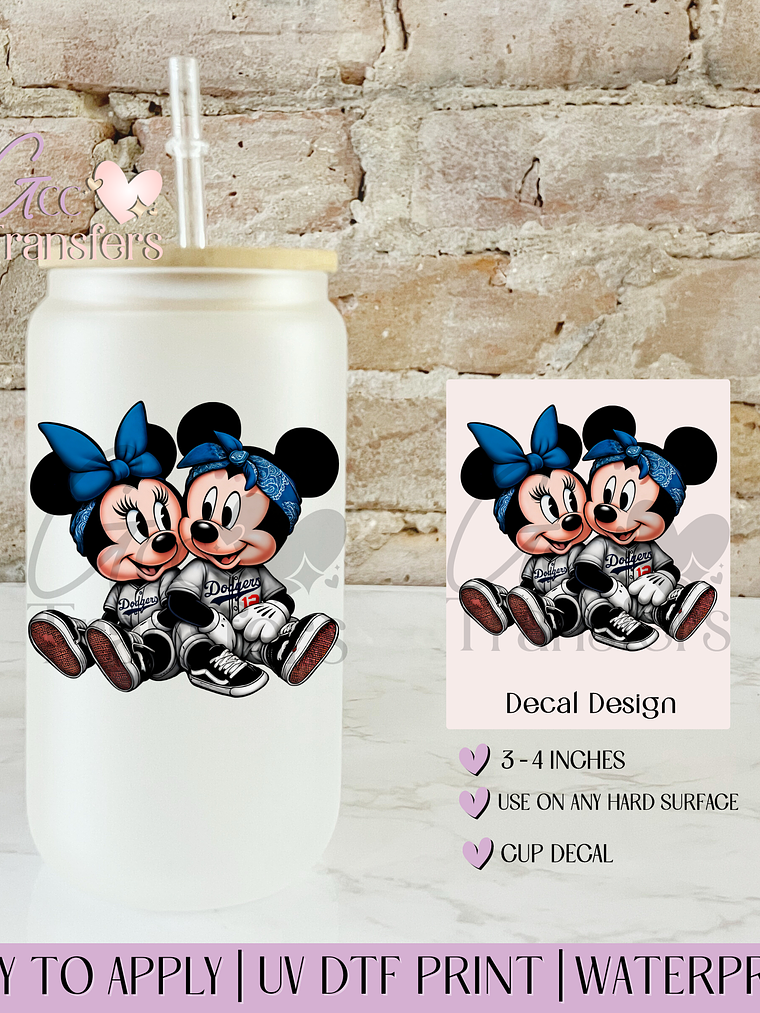 Mice Couple Fan LA Baseball - Decal UVDTF 1