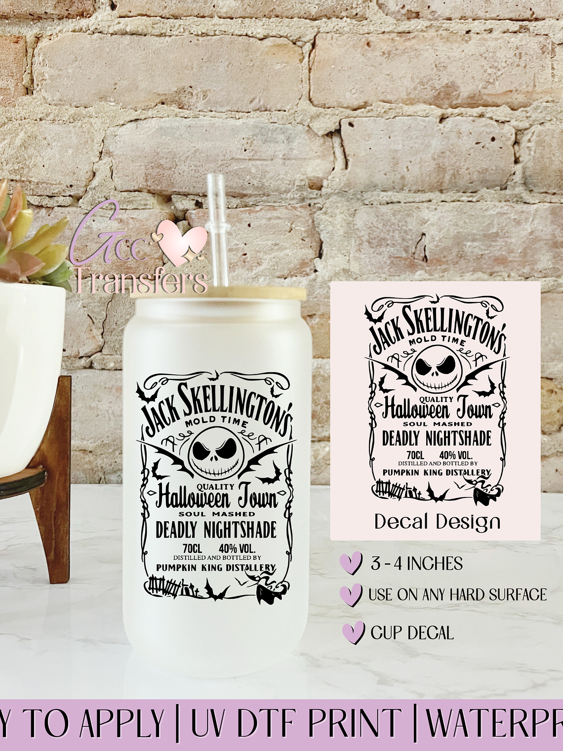 Haunted Hearts Halloween Town - Decal UVDTF 1