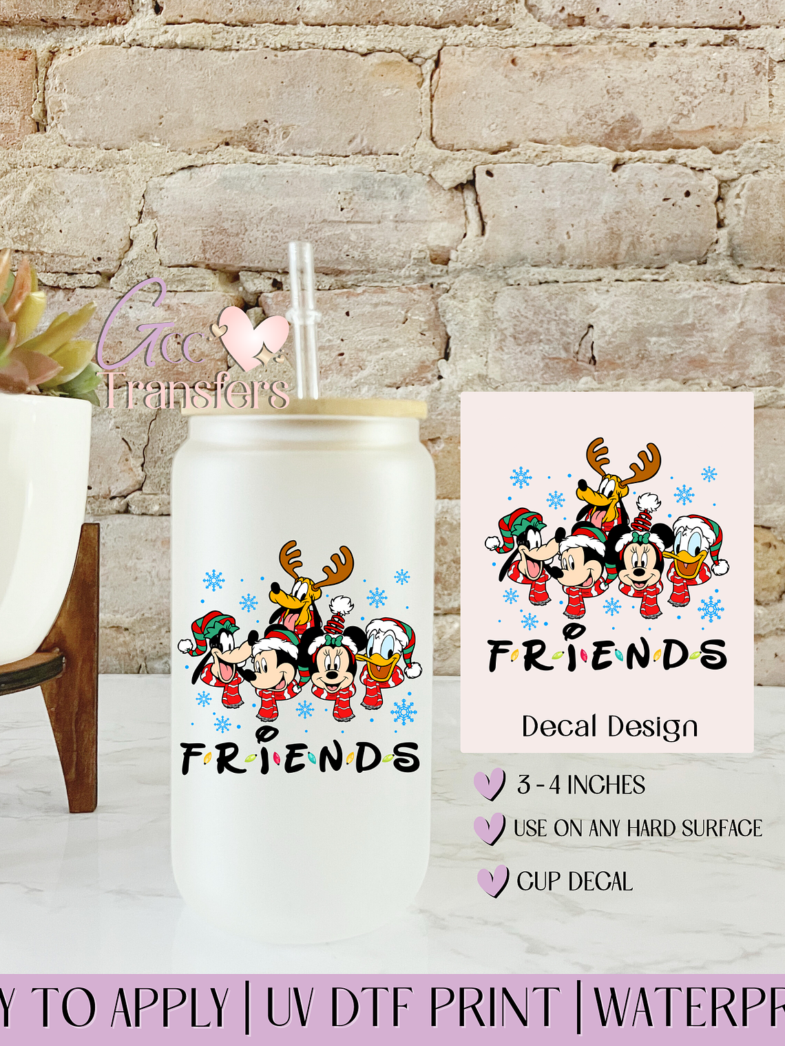 Friend Mice Christmas Celebration - Decal UVDTF 1