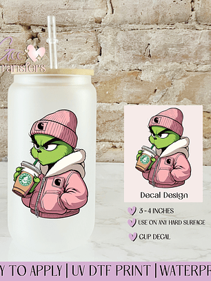 Pink Girl Boujee Coffee - Decal UVDTF