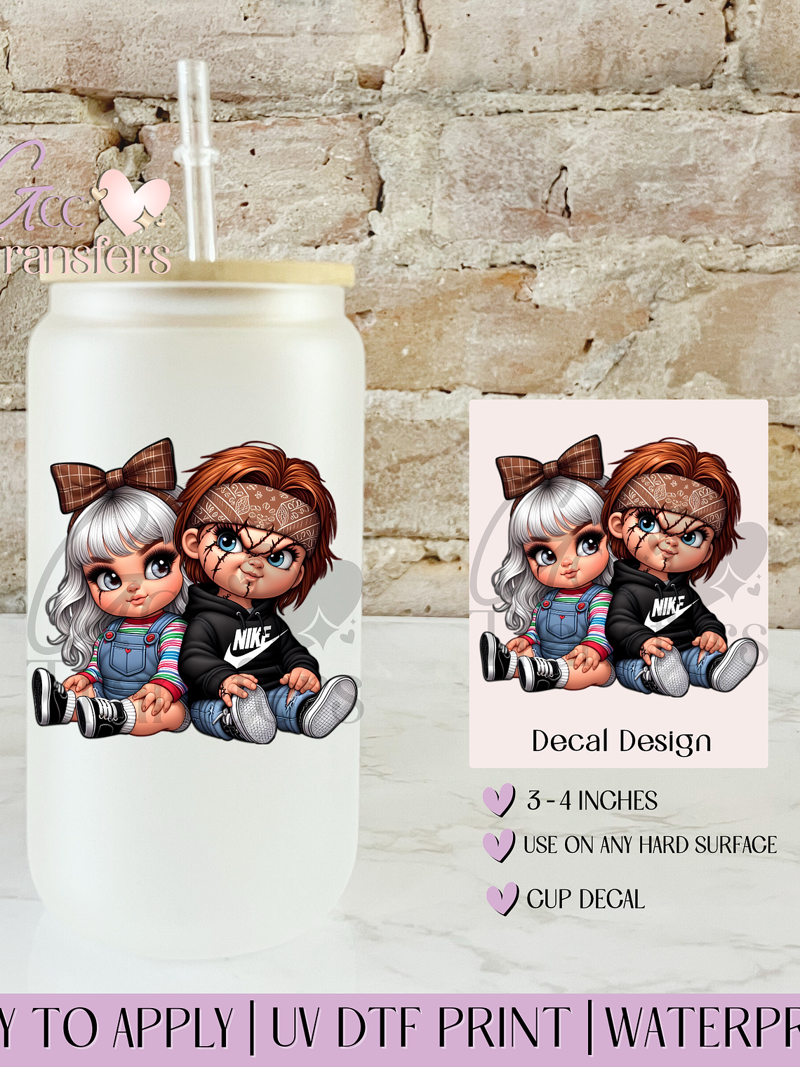 Scary Couple Horror - Decal UVDTF 1