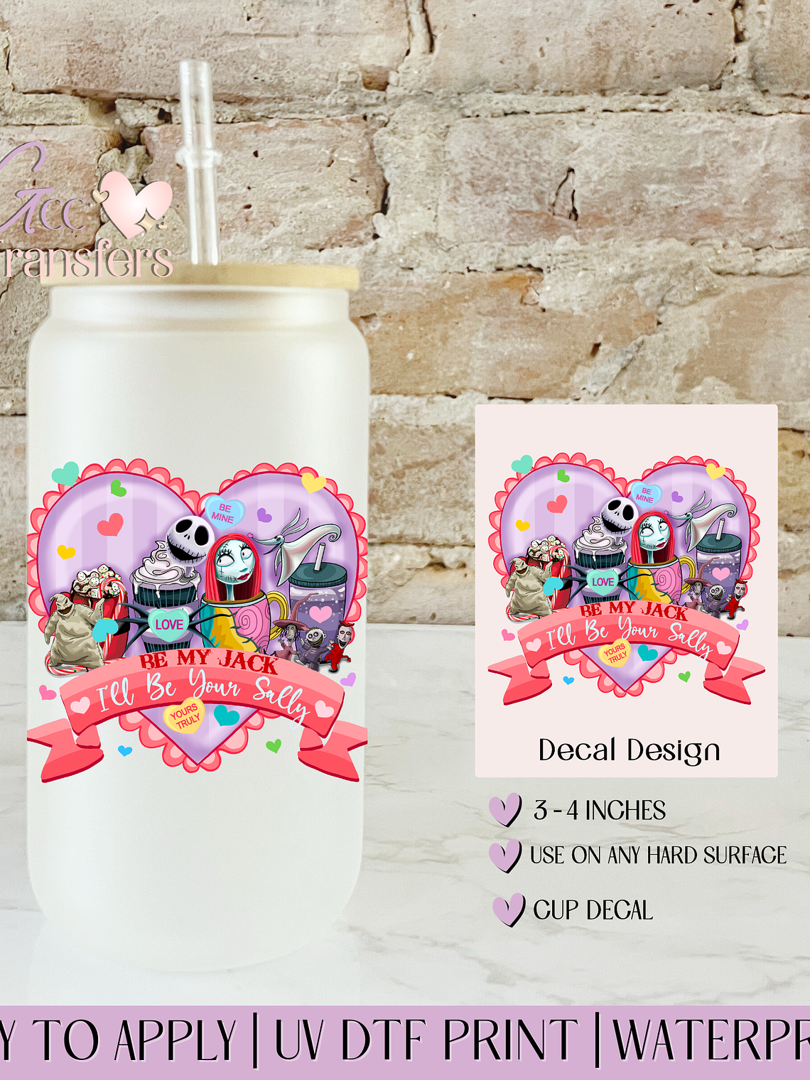 Spooky Soulmates Valentine - Decal UVDTF 1