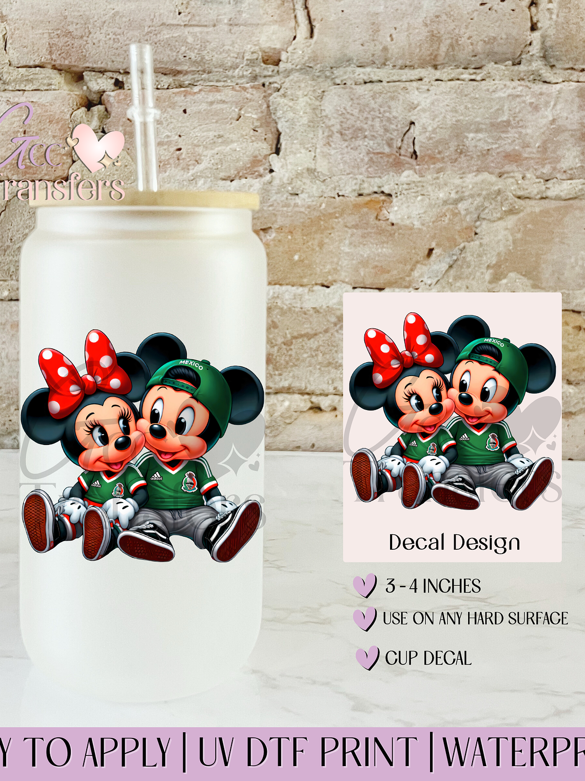 Mexican Fans Mice Couple - Decal UVDTF 1