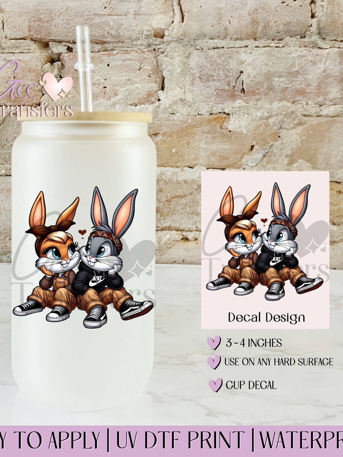 Cholo Rabbit Couple  - Decal UVDTF 1