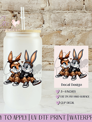 Cholo Rabbit Couple  - Decal UVDTF