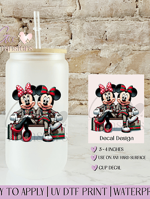 Mice Couple Wearing Luxury - Decal UVDTF