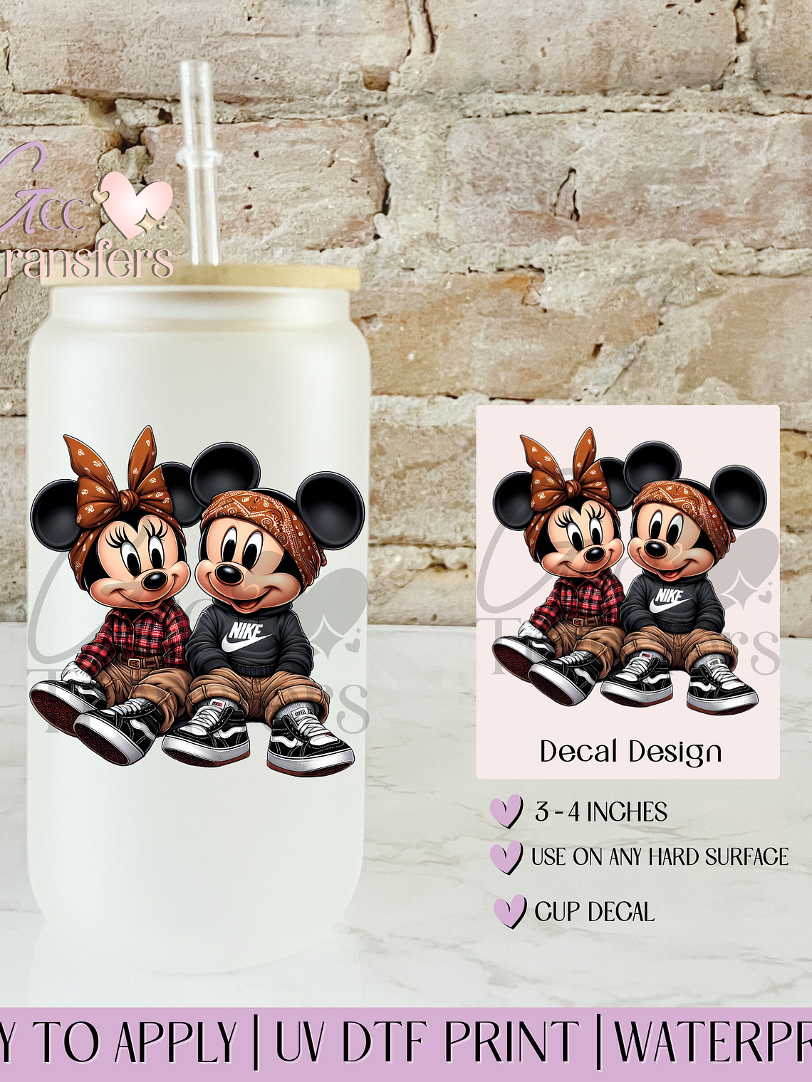 Chicano Mice Couple - Decal UVDTF 1