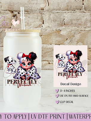 Perfectly Wicked Black, White & Wild - Decal UVDTF