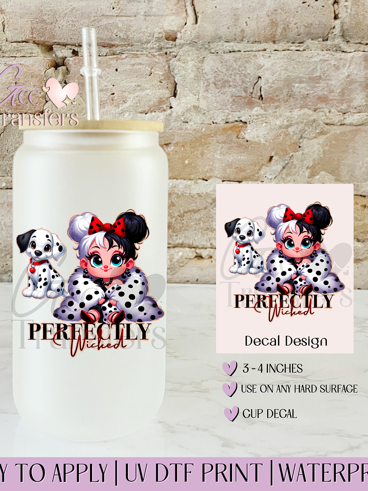 Perfectly Wicked Black, White & Wild - Decal UVDTF 1