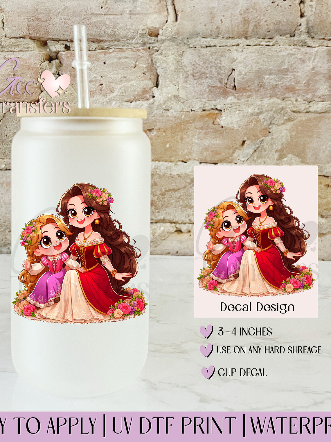 Long Hair Duchess Mom & Daughter - Decal UVDTF 1