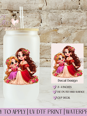 Long Hair Duchess Mom & Daughter - Decal UVDTF