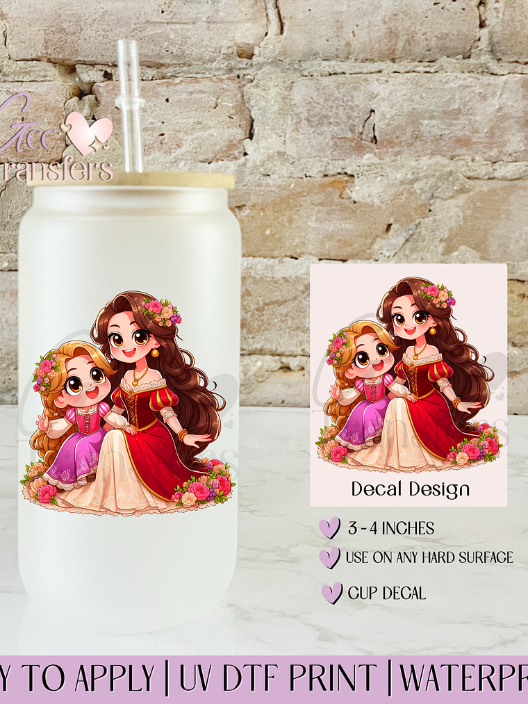 Long Hair Duchess Mom & Daughter - Decal UVDTF 1