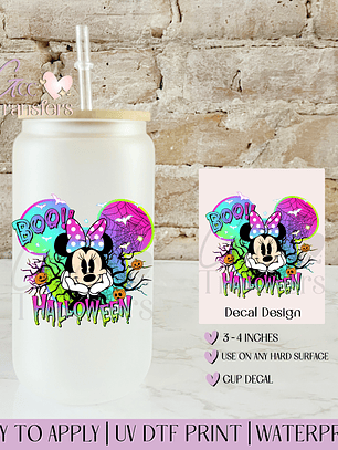 Scary Mice Bow Boo Halloween - Decal UVDTF