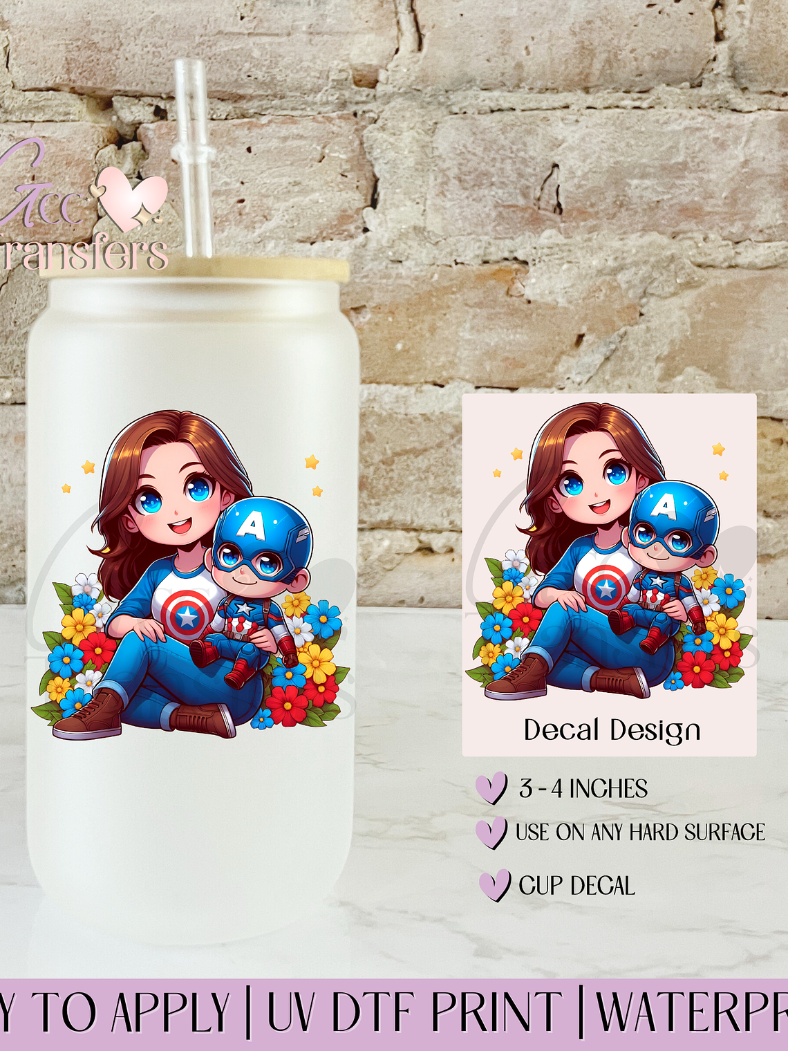 Shielded Strength Mom & Son - Decal UVDTF 1