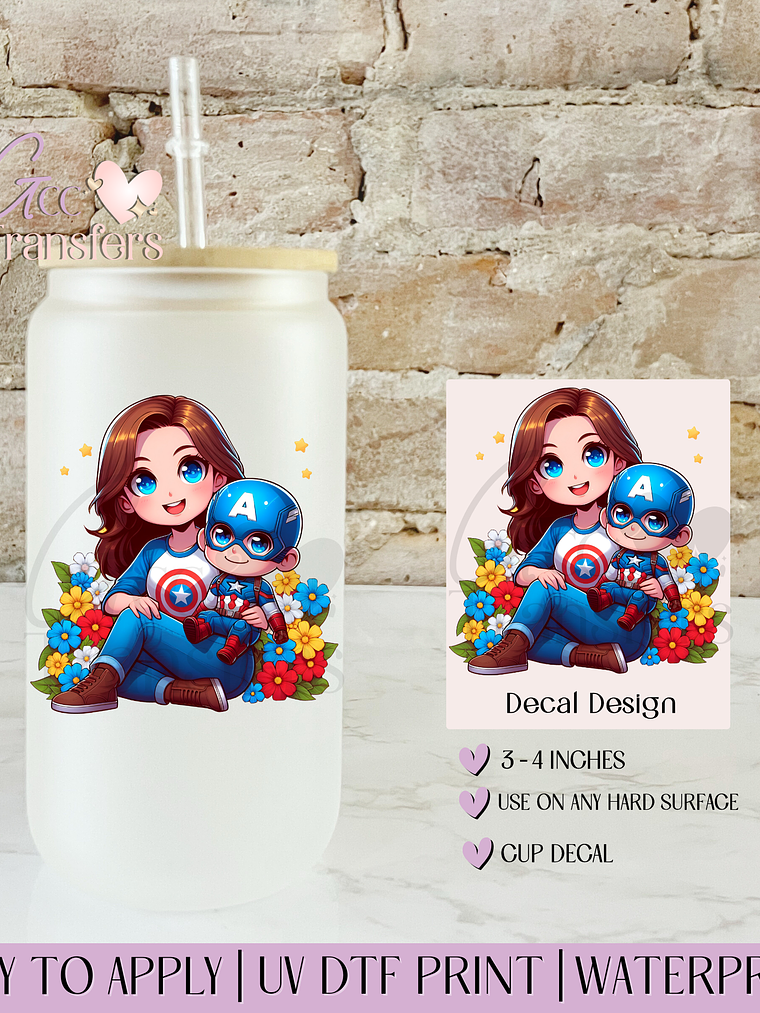 Shielded Strength Mom & Son - Decal UVDTF 1