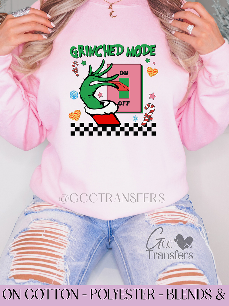 Grinched Mode Chest- Full Color DTF Transfer 1