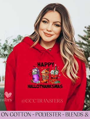 Happy Hallothanksmas - Full Color DTF Transfer