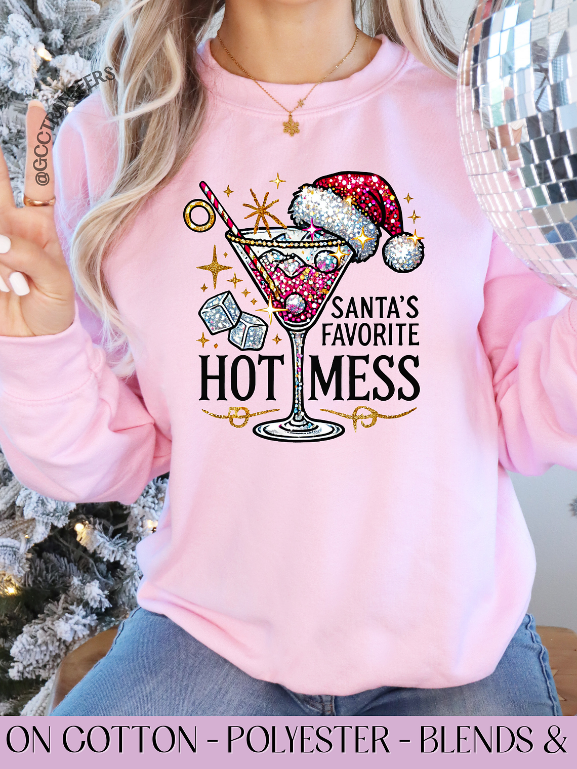 Santa's Favorite Hot Mess - Full Color DTF Transfer 1