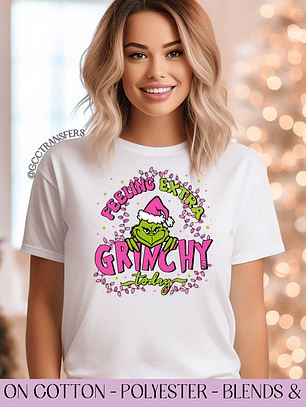 Feeling Extra Grinchy Today Lights - Full Color DTF Transfer