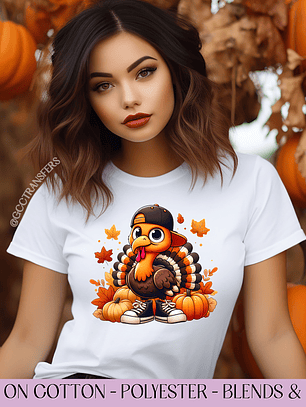 Fall Turkey Thanksgiving - Full Color DTF Transfer