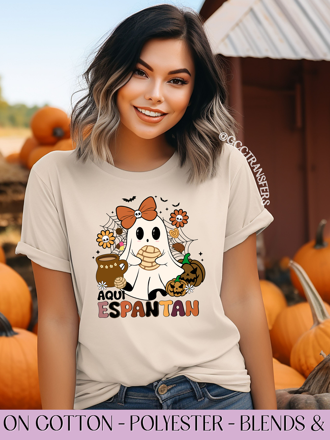 Aqui Espantan Spooky Conchas - Full Color DTF Transfer 1
