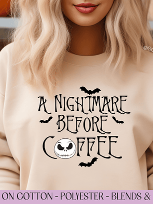 Nightmare Before Coffee - Full Color DTF Transfer