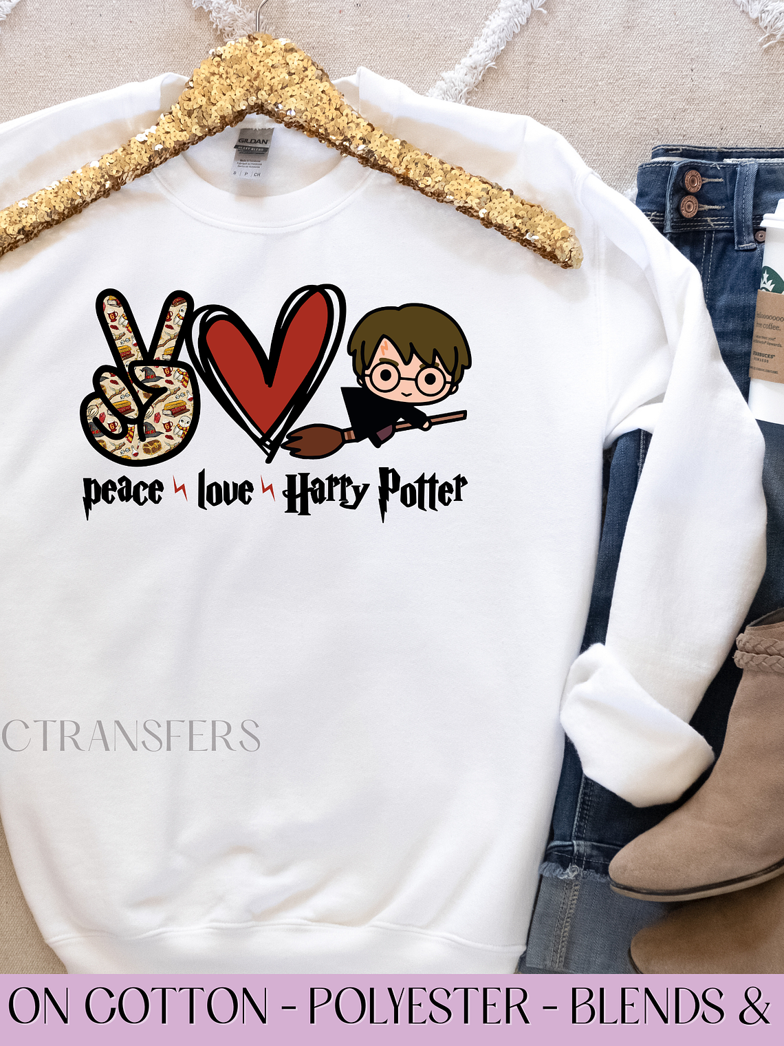 Peace Love Harrry- Full Color DTF Transfer 1