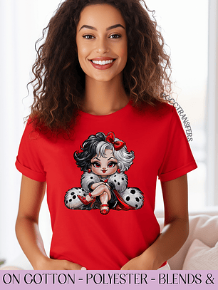 Baby Devil Lady Sitting - Full Color DTF Transfer