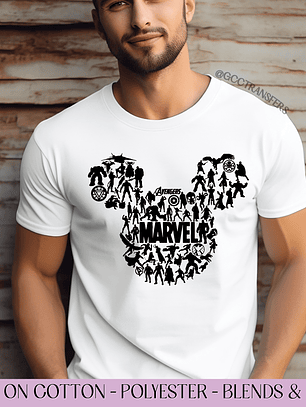 Black Mice Head - Full Color DTF Transfer