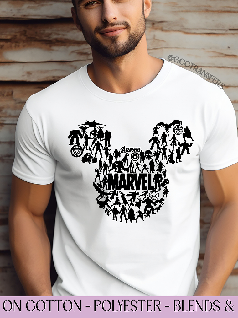 Black Mice Head - Full Color DTF Transfer 1