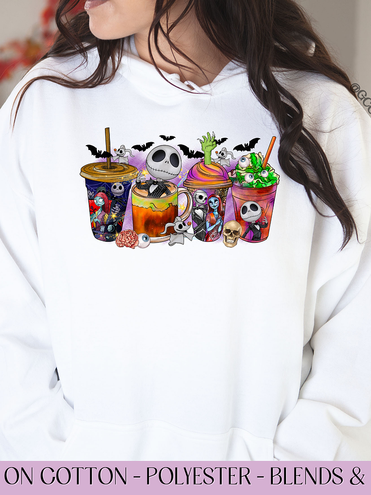 Iced Coffee Nightmare Halloween  - Full Color DTF Transfer 1