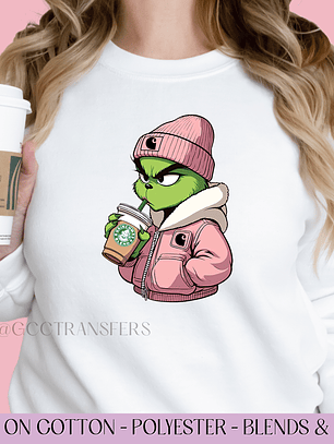 Pink Boujee Girl Iced Coffee - Full Color DTF Transfer