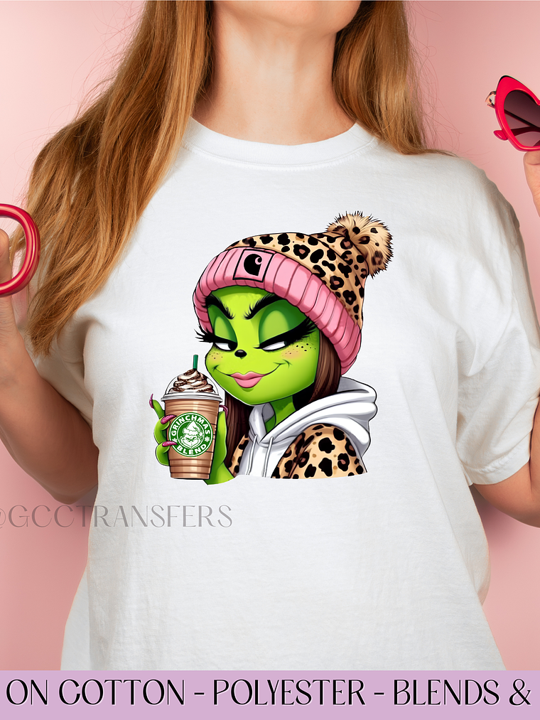 Iced Coffee Boujee Girl Leopard - Full Color DTF Transfer 1