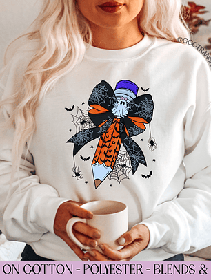 Spooky Teacher Pencil - Full Color DTF Transfer