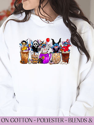 Cute Character Iced Coffee Costumes - Full Color DTF Transfer