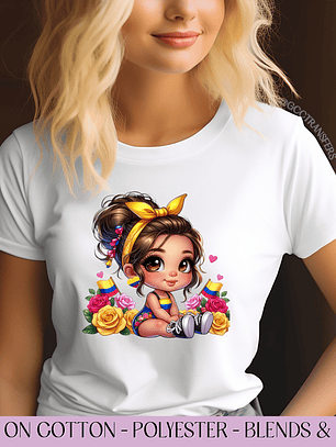 Cute Colombian Baby Heart Earrings - Full Color DTF Transfer