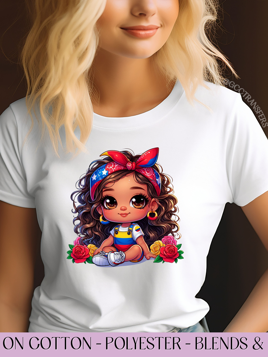 Cute Colombian Baby Flag Sleeve - Full Color DTF Transfer 1