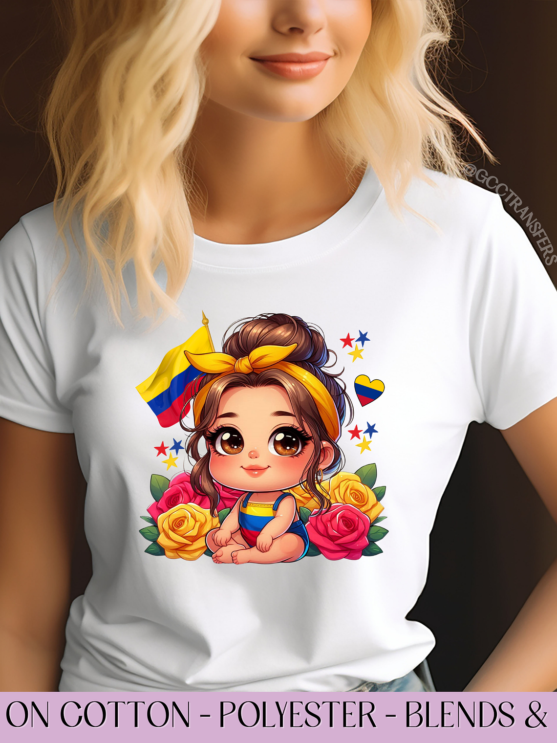 Cute Colombian Baby Chubby Cheek - Full Color DTF Transfer 1