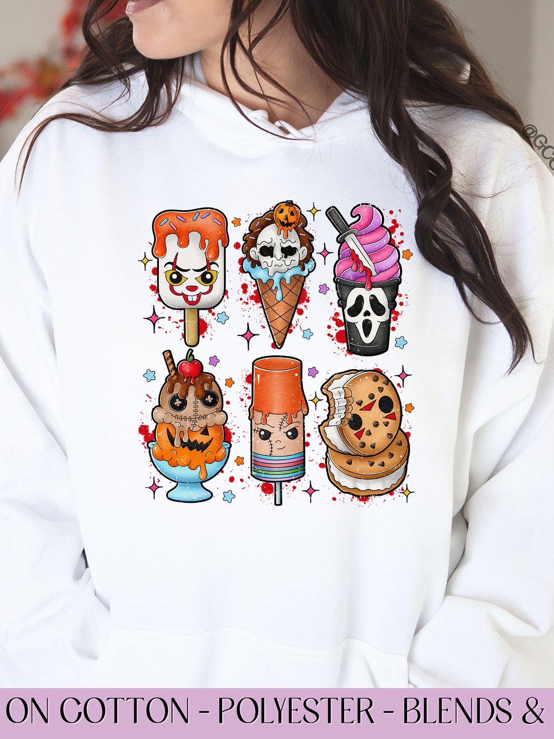 Summer Halloween Ice Cream Horror - Full Color DTF Transfer 1