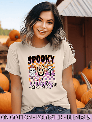 Spooky Vibes Horror Characters Colorful - Full Color DTF Transfer