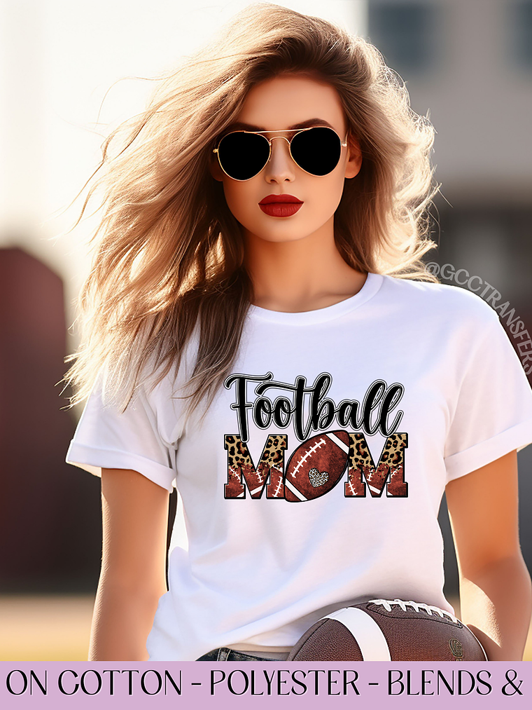 Football Mom Leopard - Full Color DTF Transfer 1