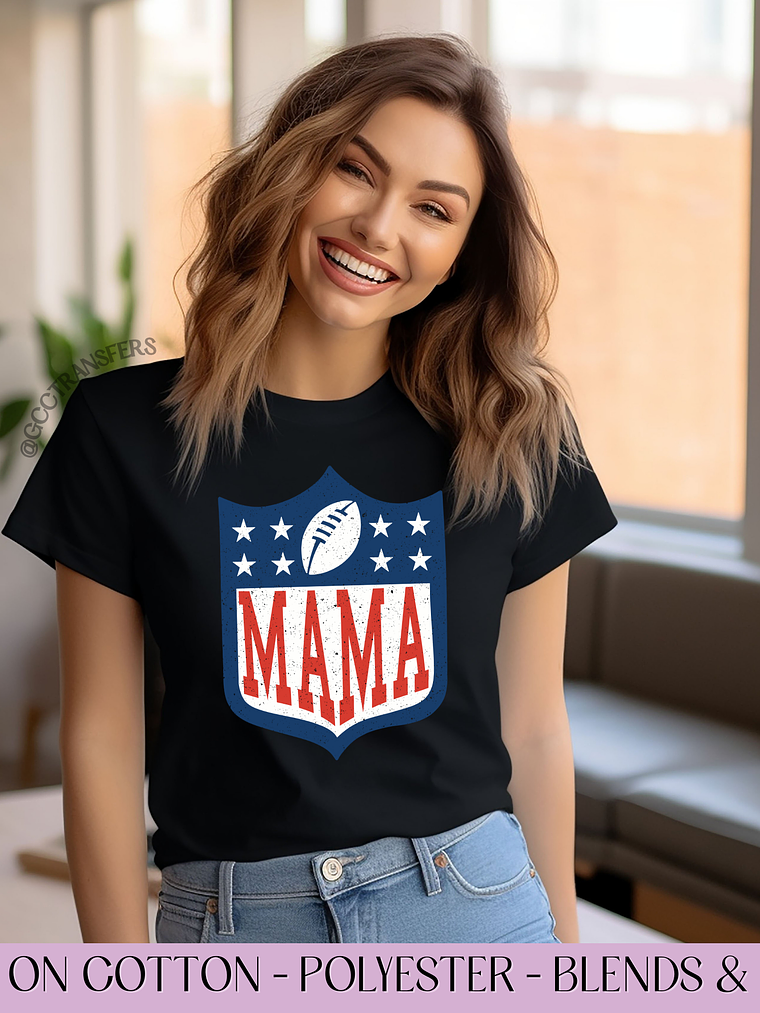 Distressed Mama Football - Full Color DTF Transfer 1
